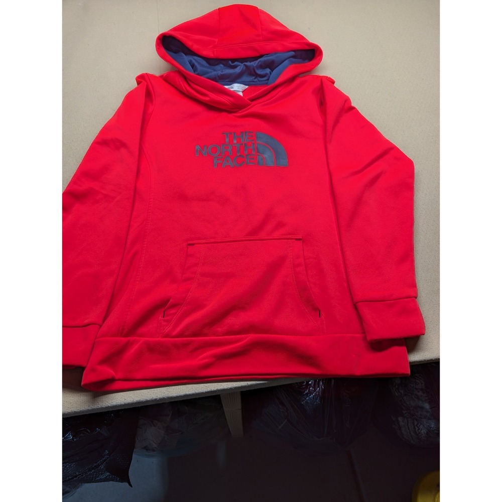 North Face Women's Sweatshirt Size Large Neon Pink With Navy Blue Accents...